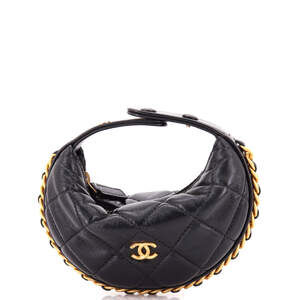 Chanel Extra Mini Chain Around Hobo Pouch Quilted Lambskin